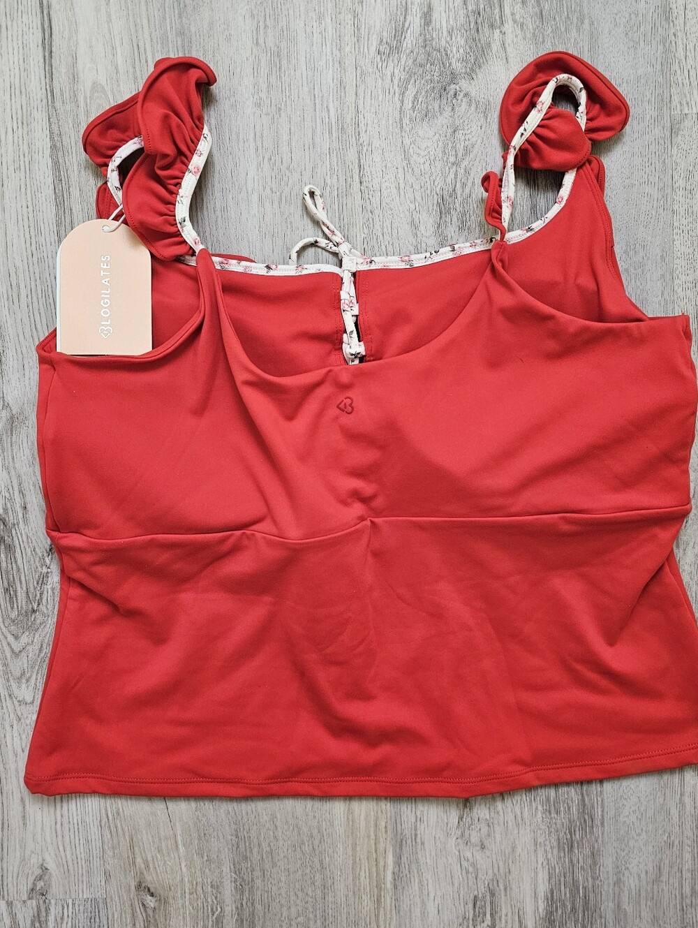 New Blogilates Ruffle Lace Up Athletic Tank Top - Picture 2 of 5